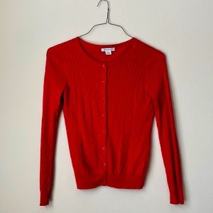Women’s Red Button-Up Cardigan Sweater
